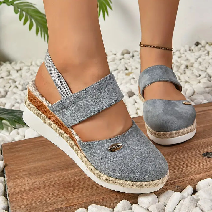 Women's Orthopedic Closed Toe Platform Sandals with Back Strap