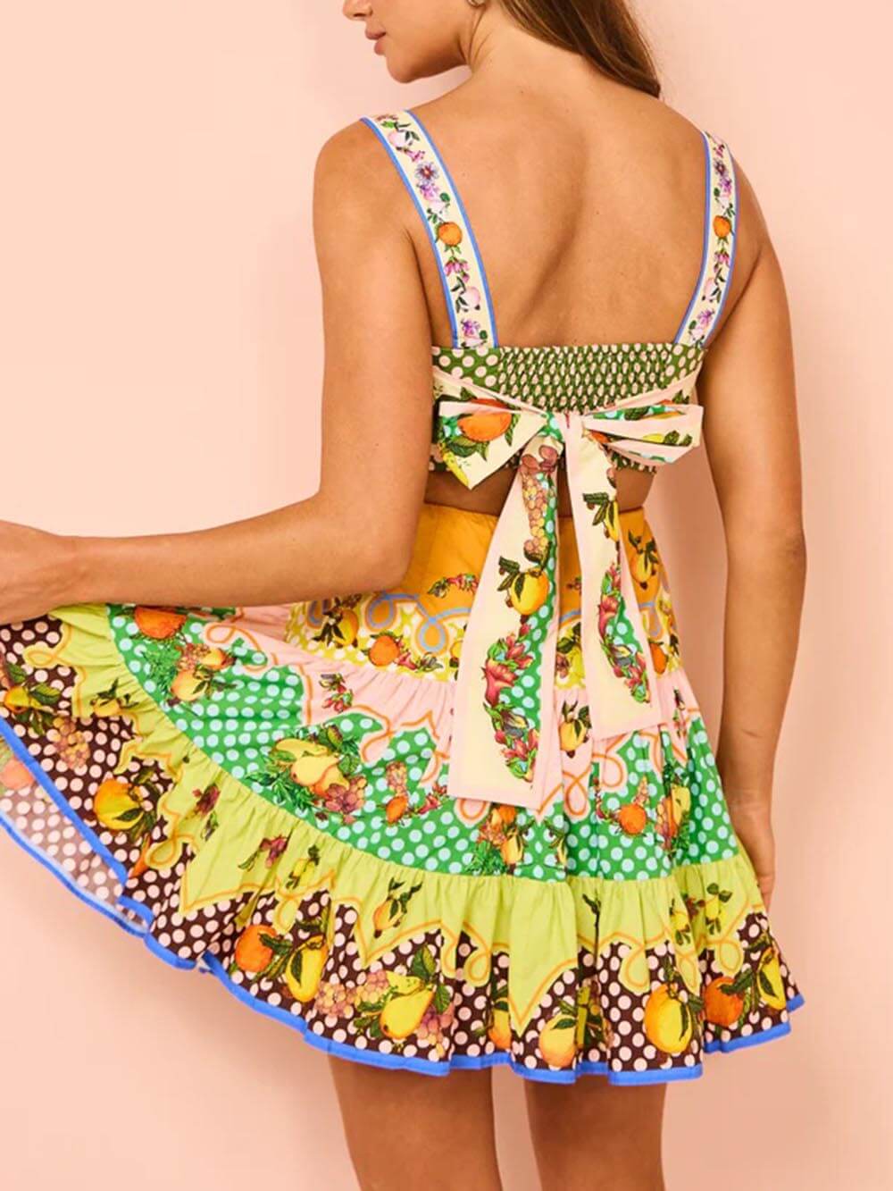 Yasmine | Mini Summer Dress with Boho Print and Cut-Out Waist