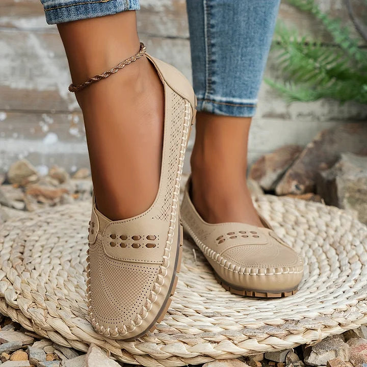 Women's Orthopedic Slip On Loafers with Perforated Upper