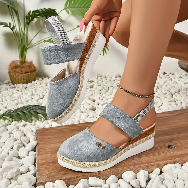 Women's Orthopedic Closed Toe Platform Sandals with Back Strap