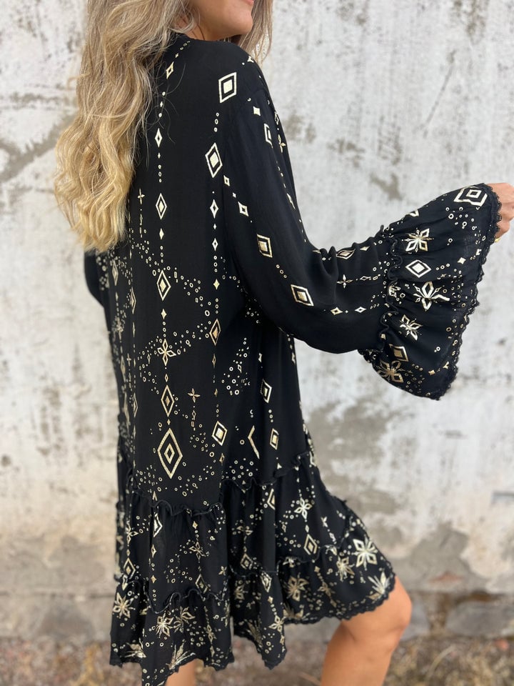 Evie | Mini Summer Dress with Boho Print and Flared Sleeves
