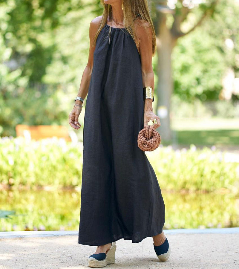 Sofia | Maxi Halter Neck Dress with Loose Fit