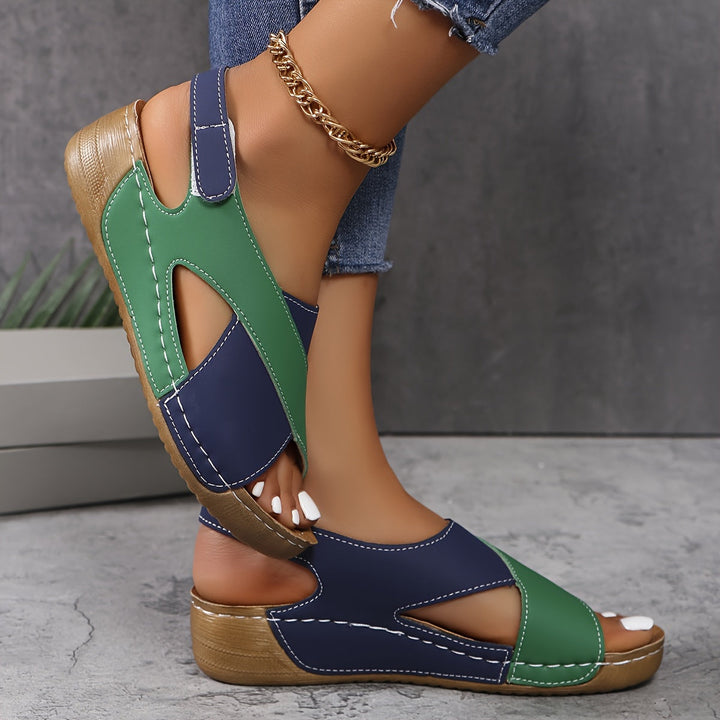 Women's Orthopedic Cross Strap Wedge Sandals with Slingback