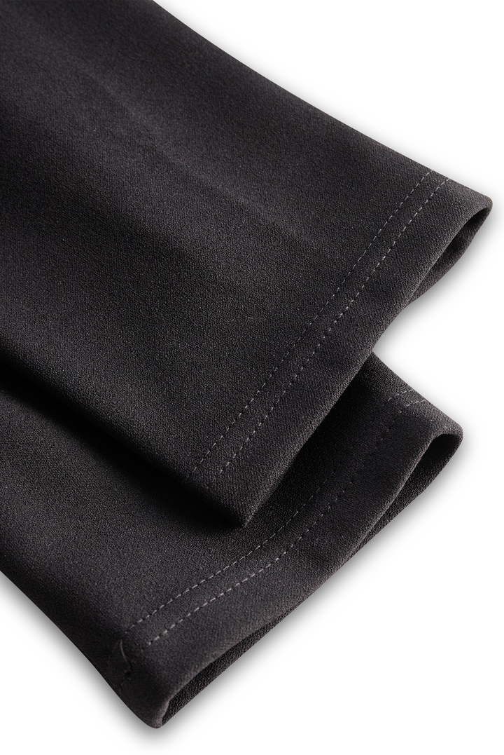 Women's Long Sleeve Belted Midi Dress with V-Neckline