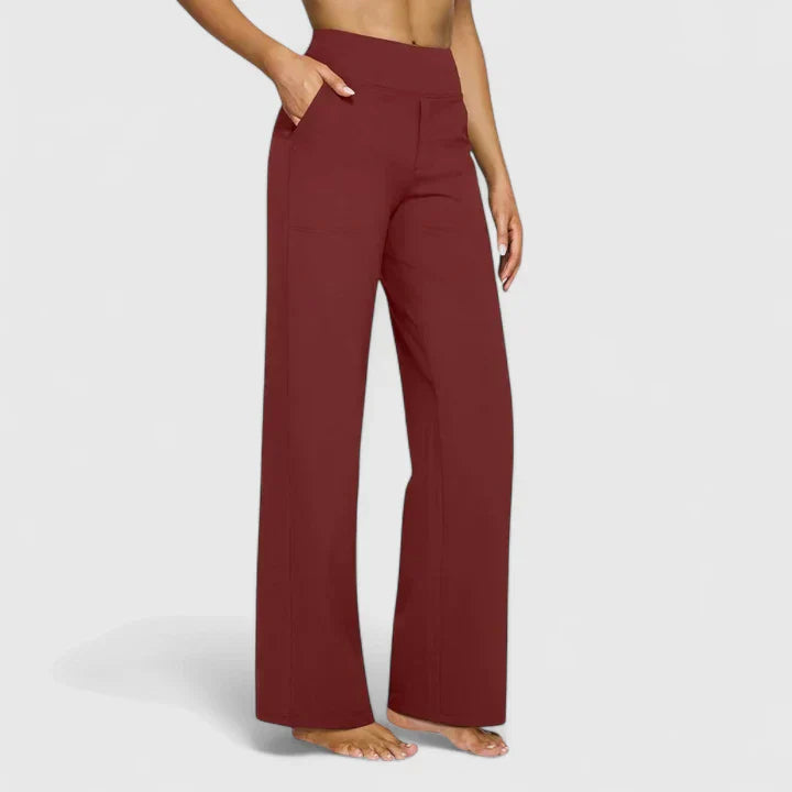 Maya | Wide Leg Trousers with High Waist and Side Pockets
