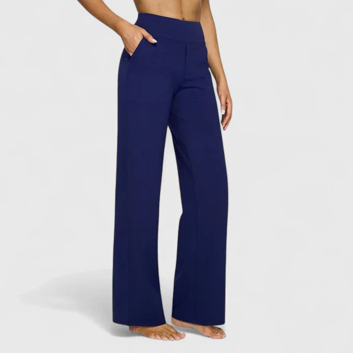 Maya | Wide Leg Trousers with High Waist and Side Pockets