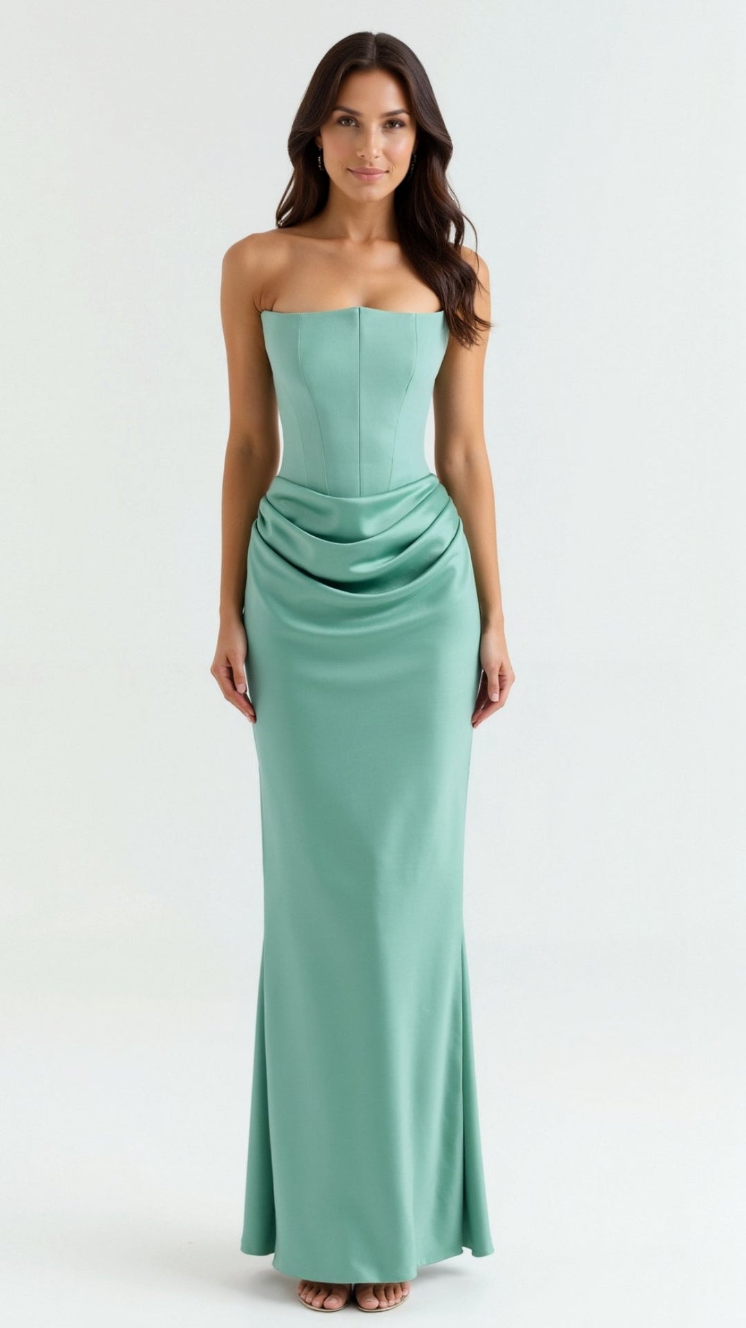 Alice | Maxi Wedding Guest Dress with Strapless Bodice and Mermaid Hem