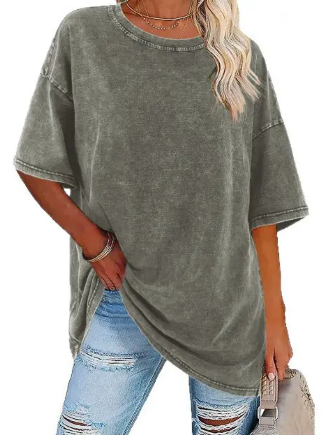 Women's Oversized T-Shirt with Washed Finish