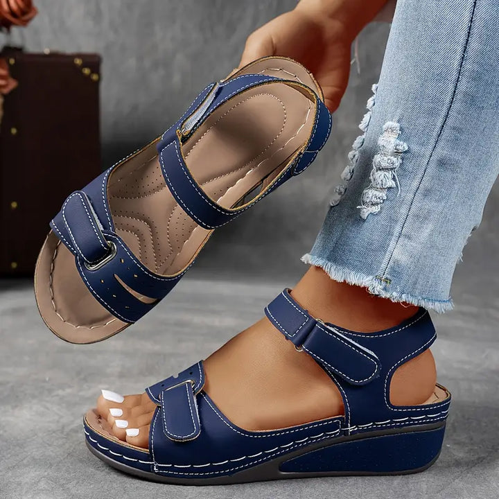 Women's Orthopedic Platform Wedge Sandals with Double Strap