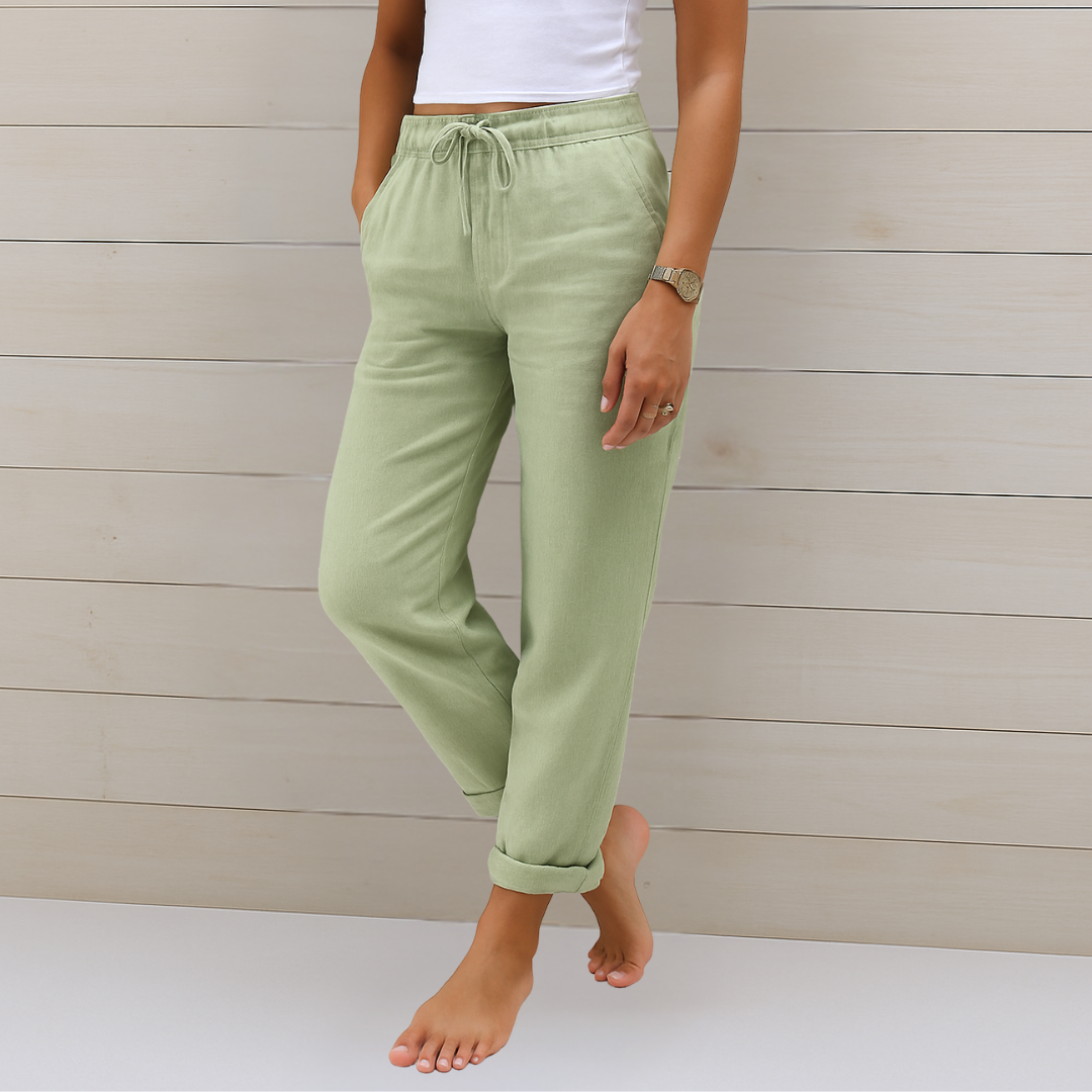 Women's Straight Leg Jogger Pants with Drawstring Waist and Pockets