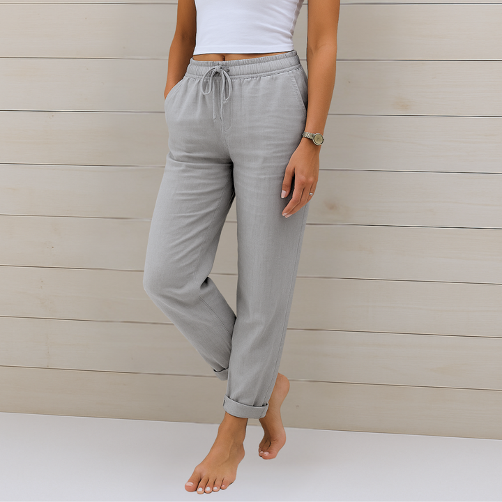 Women's Straight Leg Jogger Pants with Drawstring Waist and Pockets