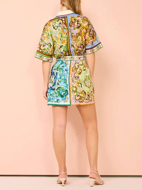 Kitty | Boho Mini Shirt Dress Belted