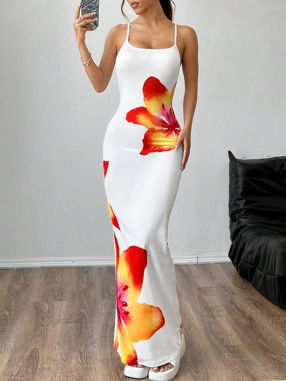 Petra | Floral Summer Maxi Dress Spaghetti Strap