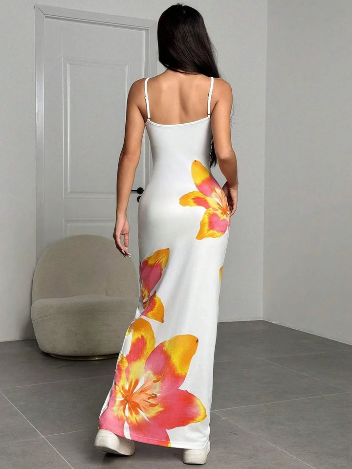 Petra | Floral Summer Maxi Dress Spaghetti Strap
