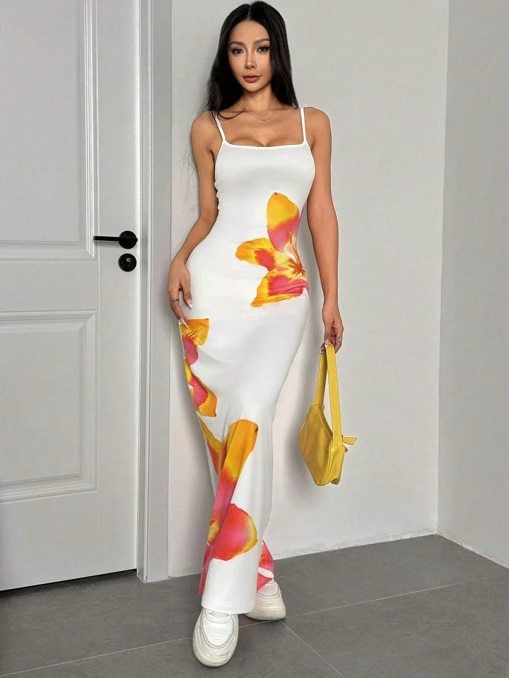 Petra | Floral Summer Maxi Dress Spaghetti Strap