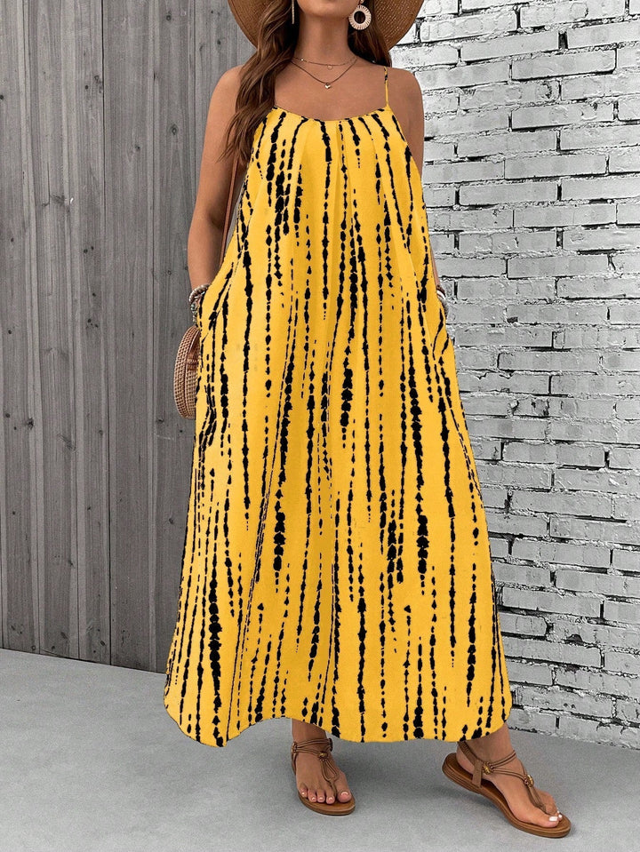 Paisley | Maxi Summer Dress with Tropical Print and Sleeveless Bodice