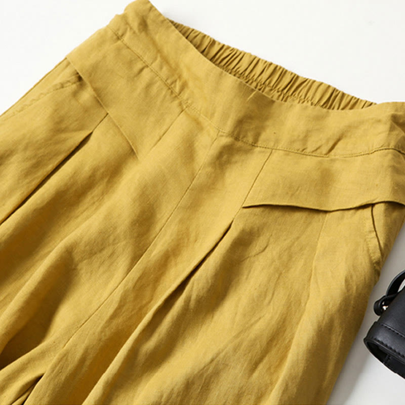 Bette | Wide Leg Culottes with Wrap Waist and Pleated Detail