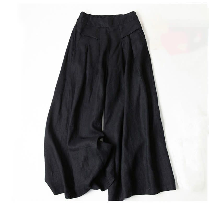 Bette | Wide Leg Culottes with Wrap Waist and Pleated Detail