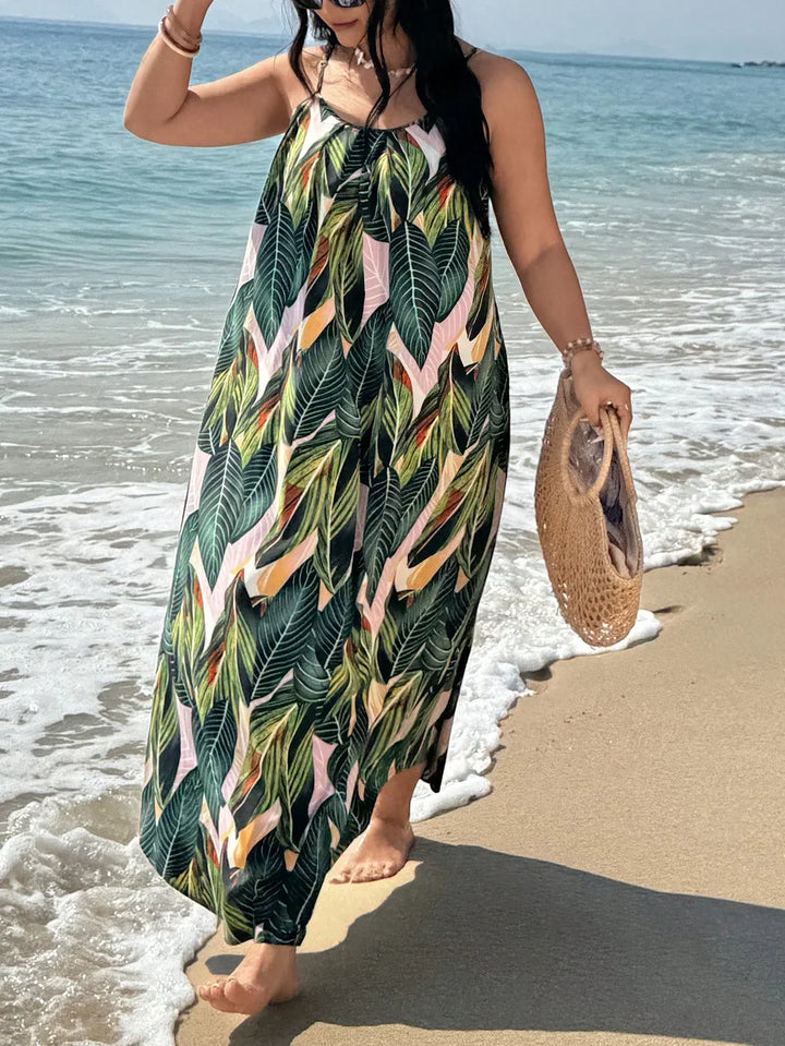 Paisley | Maxi Summer Dress with Tropical Print and Sleeveless Bodice