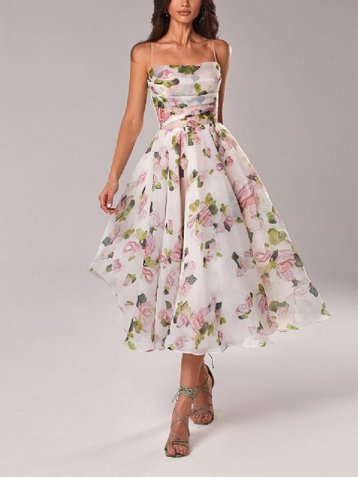 Rosie | Floral Summer Midi Dress A-Line