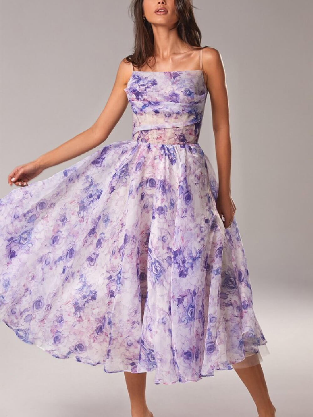 Rosie | Floral Summer Midi Dress A-Line