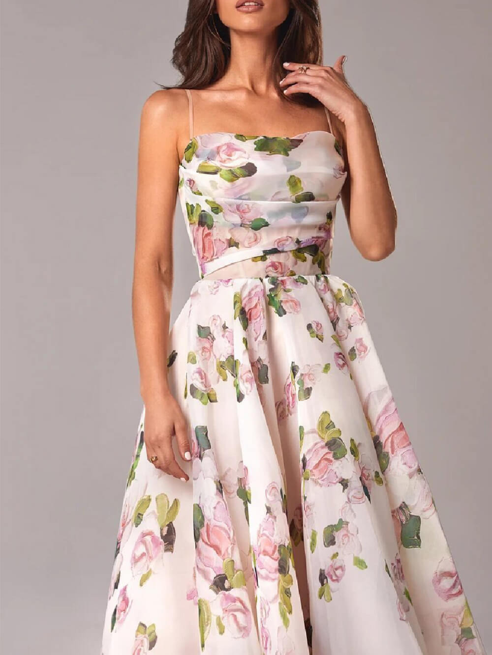 Rosie | Floral Summer Midi Dress A-Line