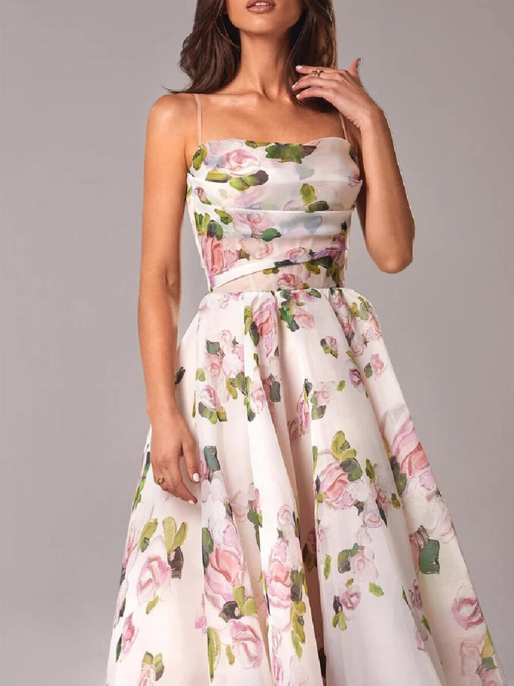 Rosie | Floral Summer Midi Dress A-Line