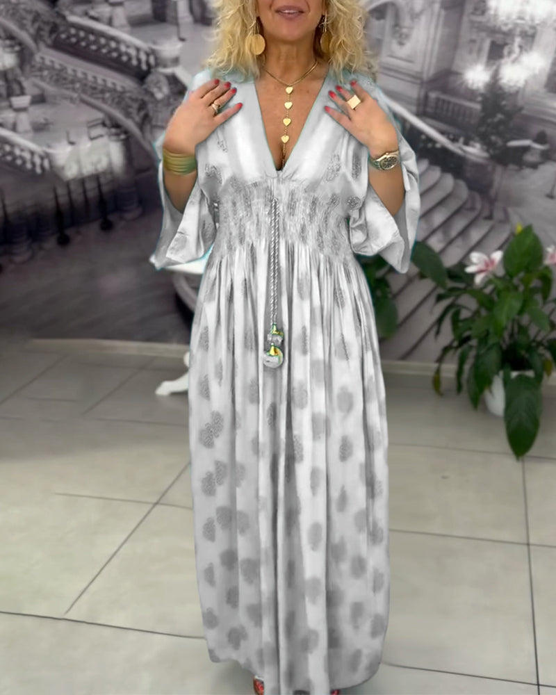 Daisy | Maxi Summer Dress with V-Neck and Smocked Waist