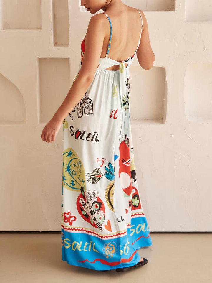 Caitlin | Maxi Holiday Dress with Boho Print