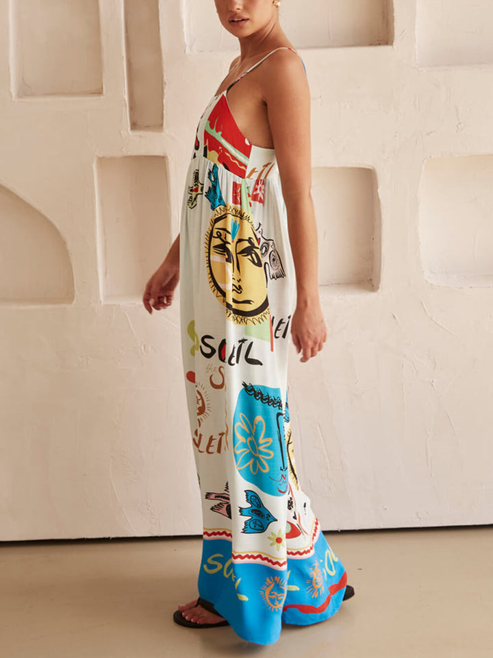 Caitlin | Maxi Holiday Dress with Boho Print