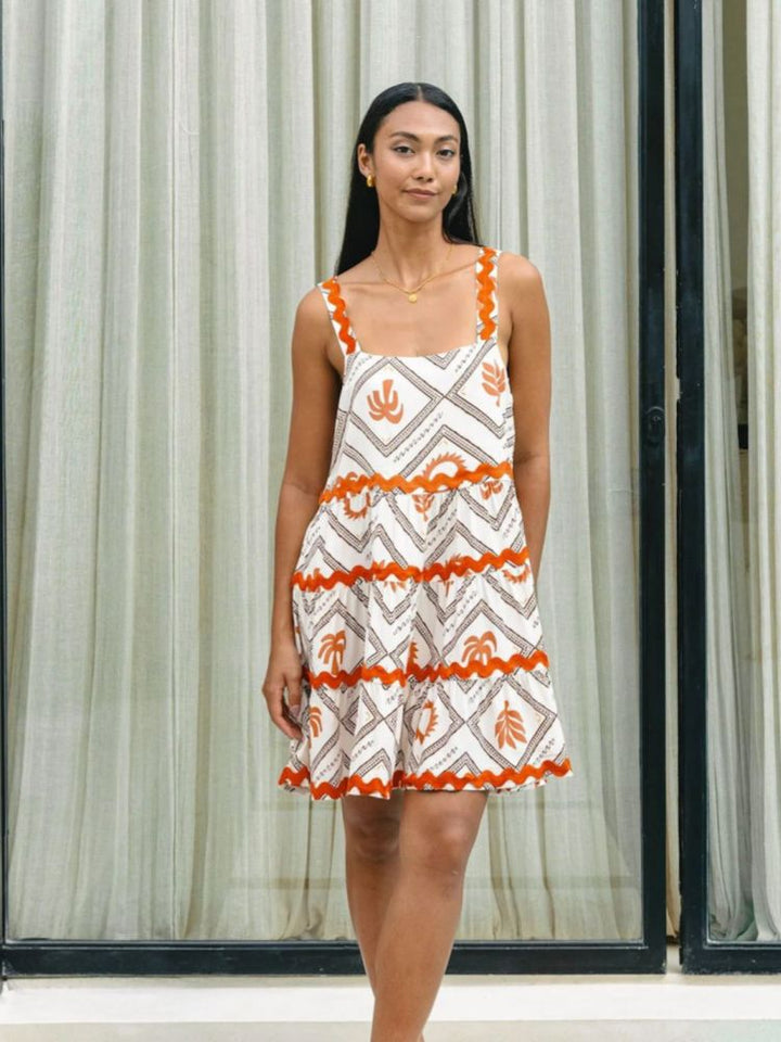 India | Mini Summer Dress with Tiered Skirt