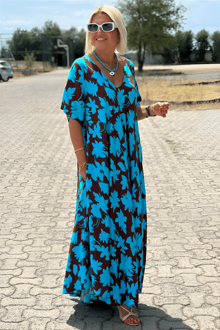 Grace | Maxi Summer Dress with Floral Print and Tiered Hem