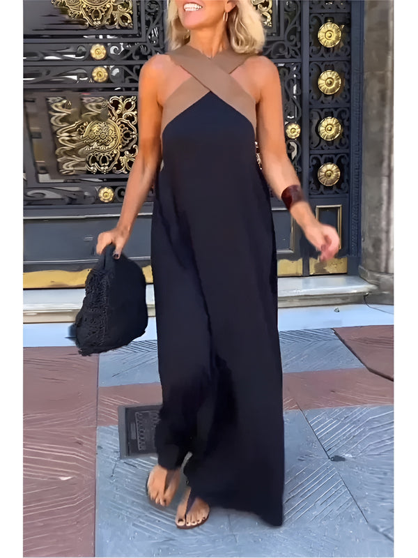Faith | Maxi Wedding Guest Dress with Halter Neck and Side Slit