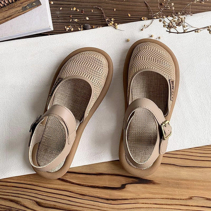 Women's Orthopedic Mary Jane Flats with Buckle Strap