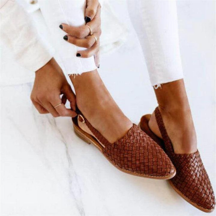 Women's Orthopedic Woven Slingback Loafers Flat with Closed Toe