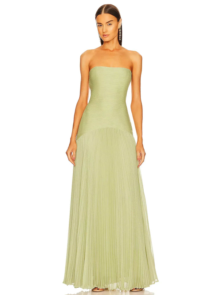 Rosalind | Wedding Guest Maxi Dress Strapless Pleated