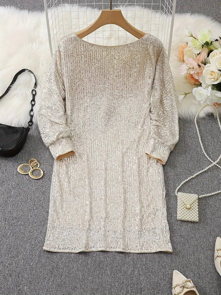 Aria | Mini Cocktail Dress with Sequins and V-Neck