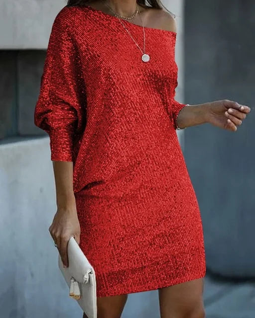 Aria | Mini Cocktail Dress with Sequins and V-Neck