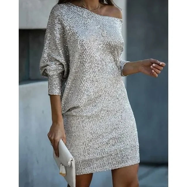 Aria | Mini Cocktail Dress with Sequins and V-Neck