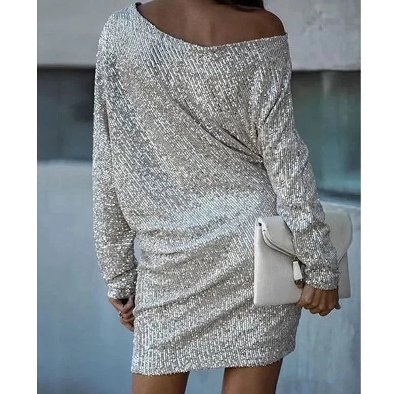 Aria | Mini Cocktail Dress with Sequins and V-Neck