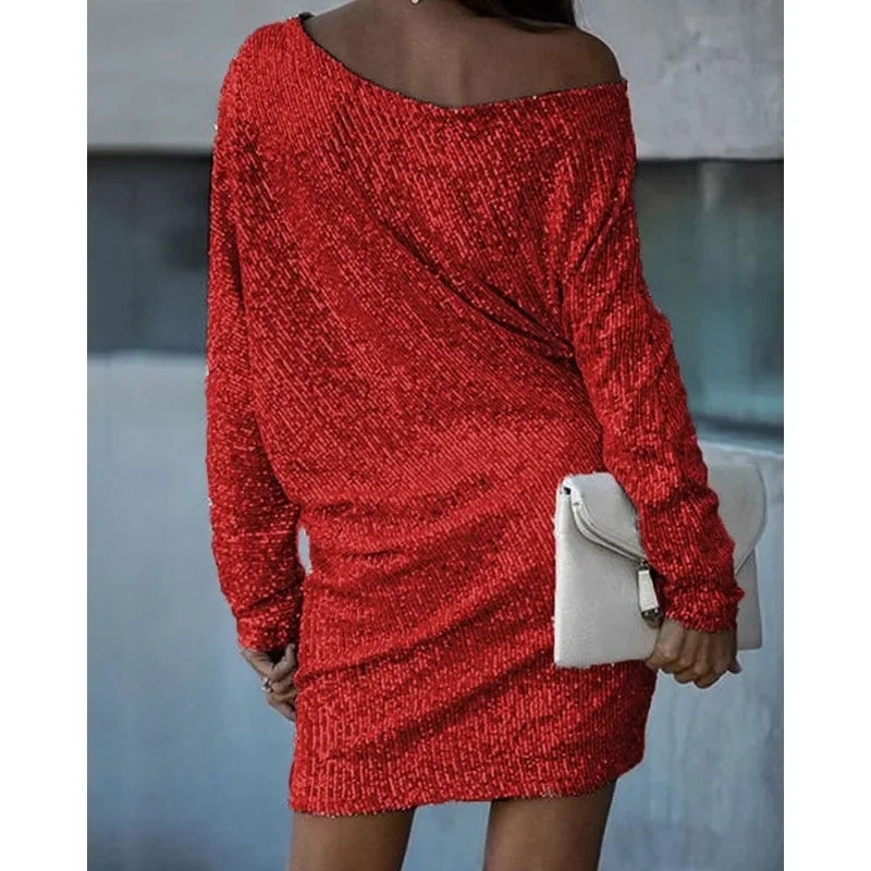 Aria | Mini Cocktail Dress with Sequins and V-Neck