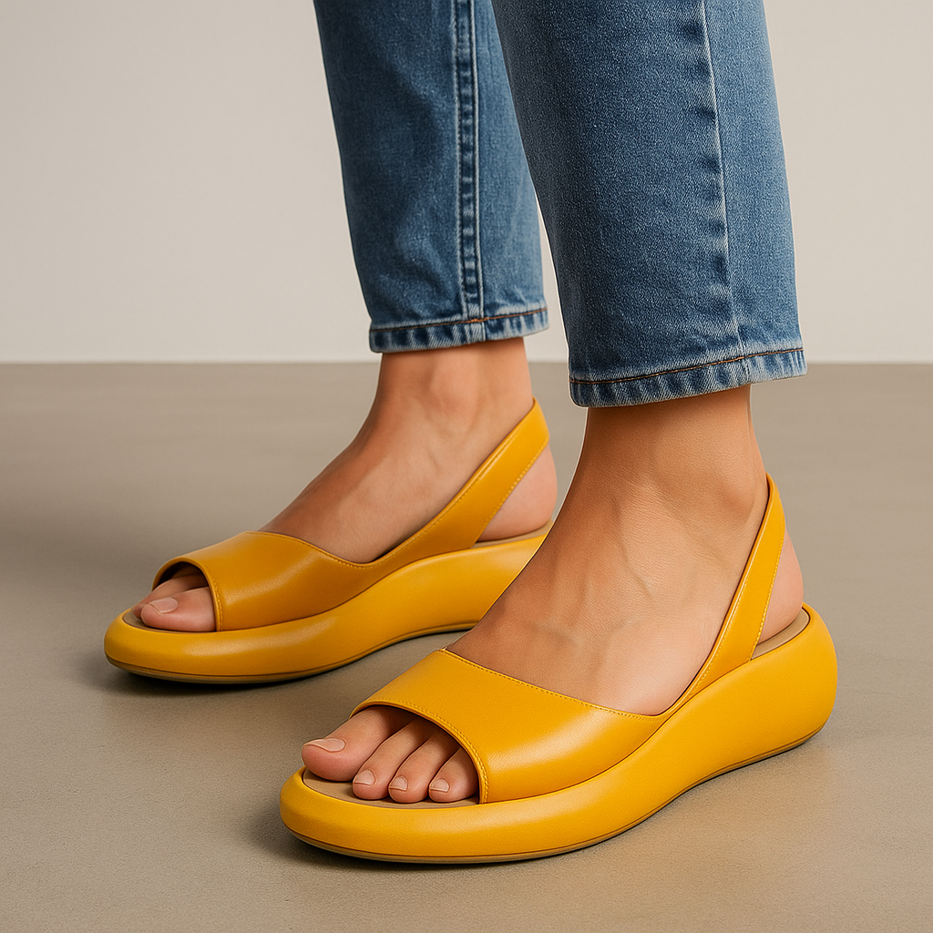 Ottilie | Orthopedic Wedge Sandal with Peep Toe and Slingback