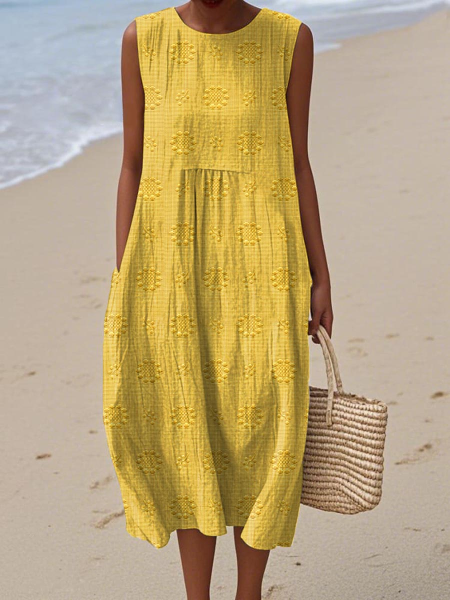 Olivia | Midi Holiday Dress with Embroidered Detail
