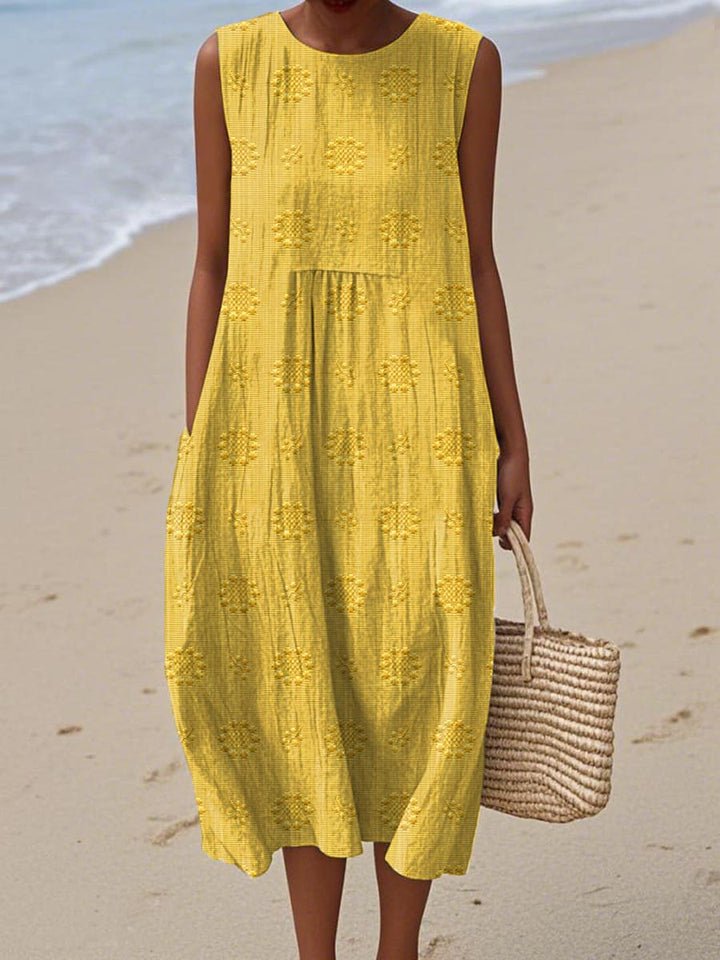 Olivia | Midi Holiday Dress with Embroidered Detail