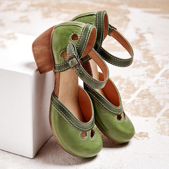 Women's Mary Jane Heels with Ankle Strap Cut Out