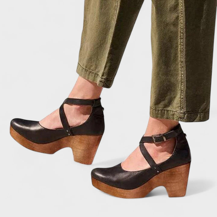 Women's Mary Jane Block Heel Shoes with Ankle Strap