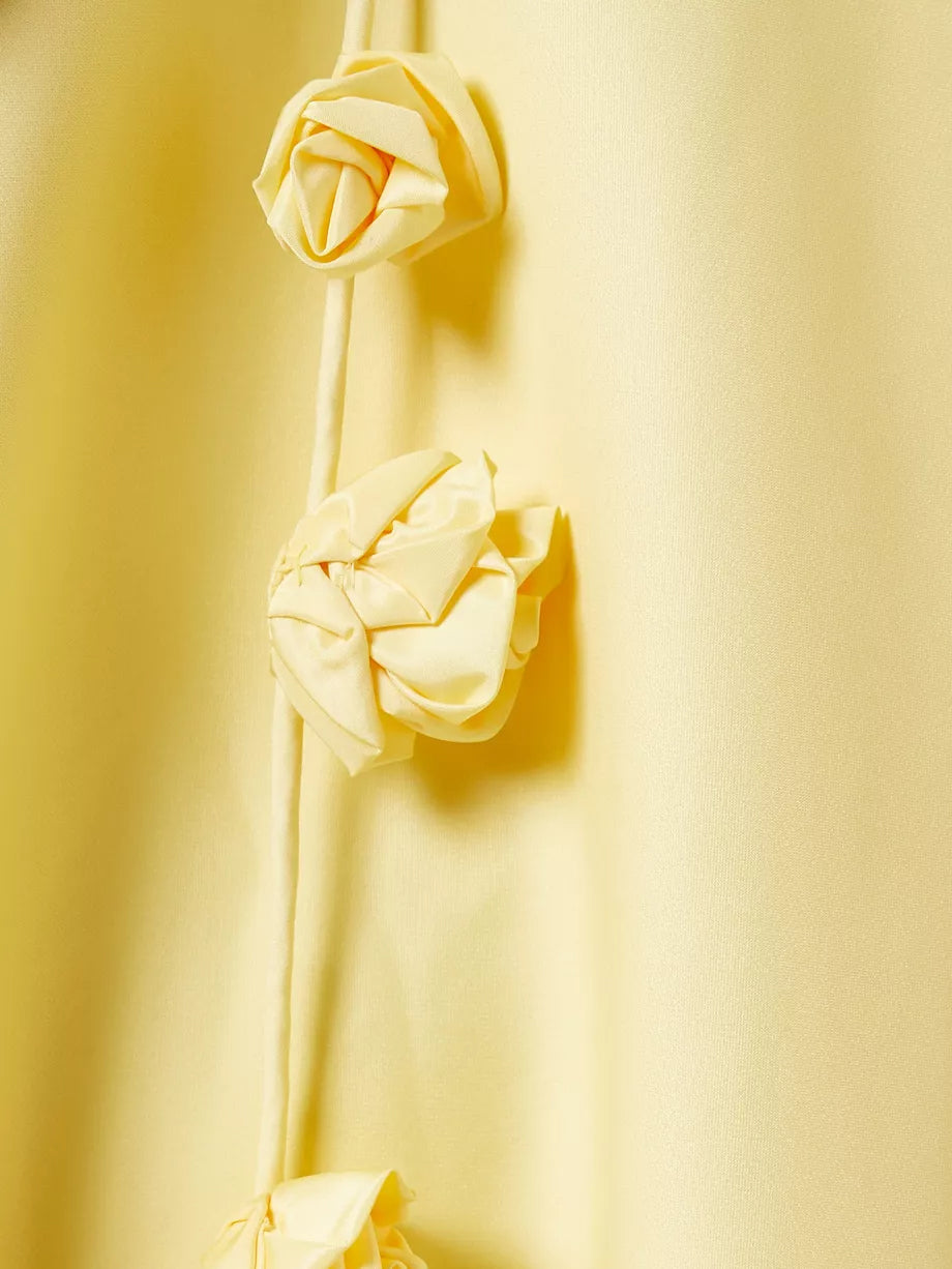 Lillian | Mini Summer Dress with Floral Applique and Thin Straps
