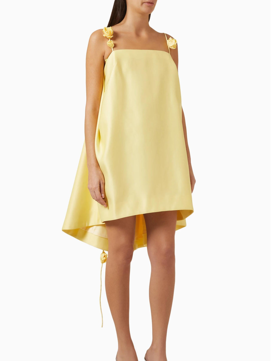Lillian | Mini Summer Dress with Floral Applique and Thin Straps