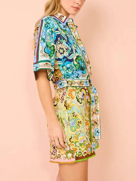 Kitty | Boho Mini Shirt Dress Belted