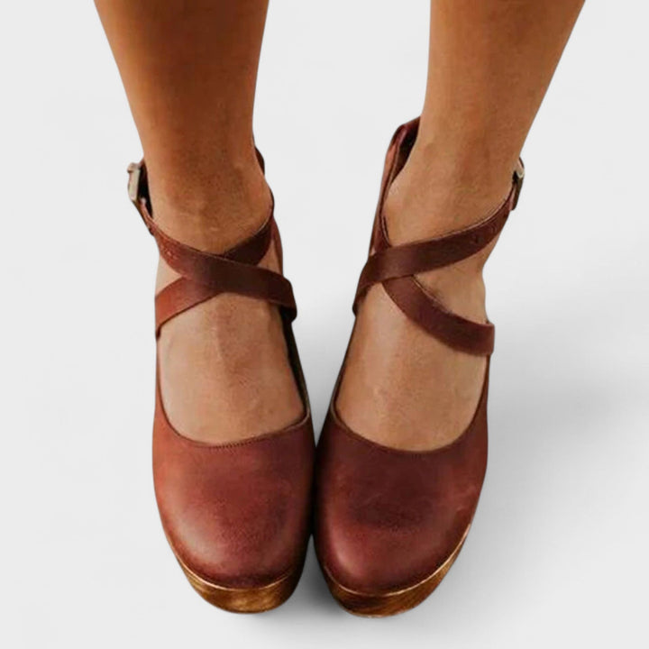 Women's Mary Jane Block Heel Shoes with Ankle Strap
